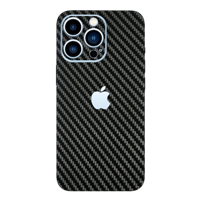 Anti Slip Carbon Fiber Black PVC Material Back Skin Sticker for iPhone 15