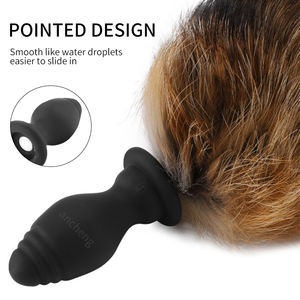 ثعلب صناعي رقيق قطيفة ذيل شرجي متأرجح قابل للفصل من السيليكون الناعم هزاز ذيل مؤخرة للنساء مبتدئين لعبة جنسية - Product Image 4