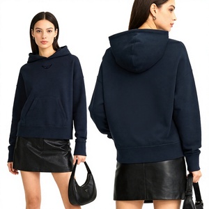 Sudadera con capucha para mujer 26 Spring French Niche <span class=keywords><strong>ZV</strong></span>, estilo versátil, con estampado flocado de ángel en la espalda, forro polar y letras - Product Image 1
