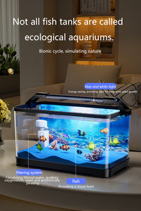 Pecera 2025 Nuevo Modelo Pequeña para Sala <span class=keywords><strong>de</strong></span> Estar, Adhesivo Decorativo, Paisajismo Ecológico, Filtración Integrada y Producción <span class=keywords><strong>de</strong></span> Oxígeno - Product Image 3