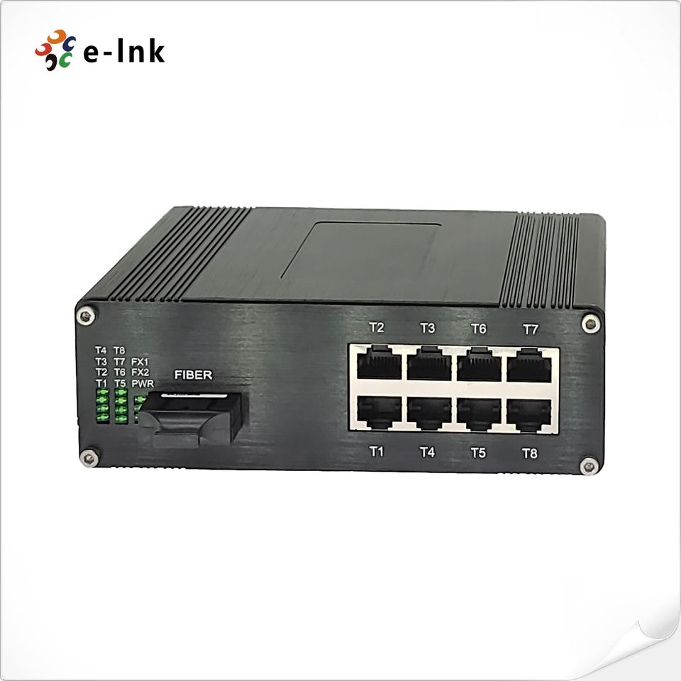 8-Port 10/100/1000Base-T Industrial Switch with Wide Temperature Range -40&deg;C to 80&deg;C Redundant Power