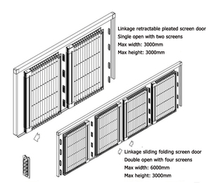 Bán Nóng Tùy Chỉnh Không Để Lại Dấu Màn Hình Có Thể Thu Cửa Với Flyscreens - Product Image 4