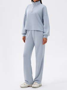 Women Modal 2 Pieces Tracksuit Straight Pants Sweatshirt <b>Set</b> Autumn Winter Sports Running Fitness Casual Outfit - Product Image 2