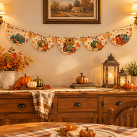 Drapeau suspendu demi-rond pour Thanksgiving, en tissu polyester pongé, décoration pour fête à domicile, 45x90cm 60x120cm, panneau décoratif mural