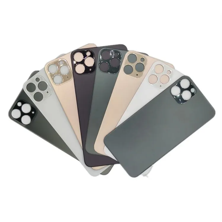 Piezas de repuesto para teléfono móvil, cubierta trasera de batería de cristal para iPhone 13 pro 13 pro Max, cubierta de cristal con agujero grande