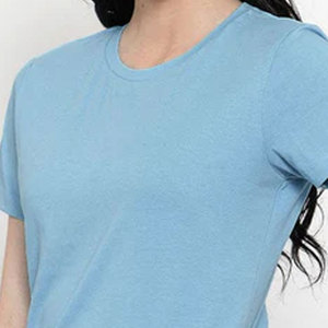 Camisetas de Mujer con Diseño Personalizado, Logotipo Personalizado, Cuello Redondo, Color Sólido, 100% Algodón, Ropa Casual, Ecológica y Transpirable - Product Image 5
