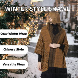 Écharpes multifonctions pour femmes adultes, style chinois, motifs d'hiver au crochet, design personnalisé, 46% viscose, 37% polyester, 17% nylon - Product Image 2