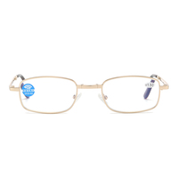 Lunettes de lecture pliantes anti-bleu à monture complète en métal pour hommes et femmes, boîte de transport pouvant accrocher des lunettes de lecture confortables à la taille.