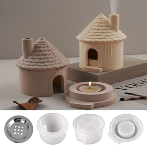 <span class=keywords><strong>Moule</strong></span> en silicone DM1320 pour brûleur d'encens, pot à encens, porte-bougie en ciment, résine, plâtre, artisanat - Product Image 4