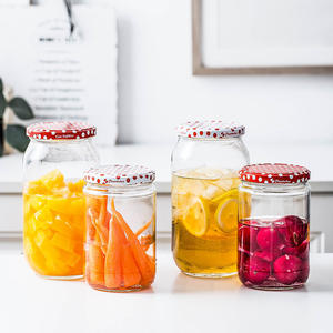 Personnalisation d'usine 660ml 1000ml 1kg bocaux de confiture en conserve hermétiques en verre rond avec couvercle pot de cornichons de stockage pour épices alimentaires - Product Image 1