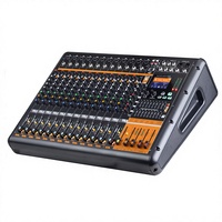 Console de mixage amplifiée 8/12/16 canaux pour spectacles en direct, mariages et conférences, console de mixage numérique en métal