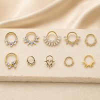 Kaishee Anneau de piercing pour le nez en titane de qualité implantaire ASTM F136, clicker articulé pour bijoux de corps, piercing en titane