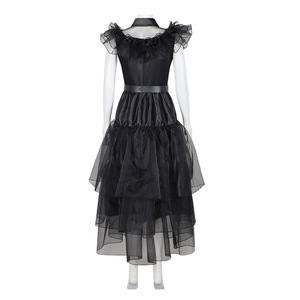 Costumi Cosplay della <span class=keywords><strong>Famiglia</strong></span> Adams, Abiti di Wednesday, Morticia e Pugsley, Vestiti per Feste di Halloween - Product Image 3