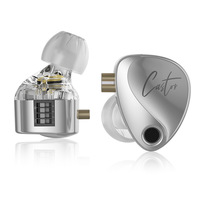 KZ-Castor HiFi Audiophile Écouteurs intra-auriculaires à double dynamique 3,5 mm filaires réglables pour la surveillance musicale sur scène en direct