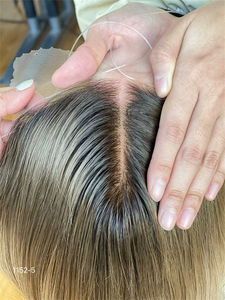 Luxe européen cheveux Balayage dentelle avant cheveux Topper 5 étoiles qualité 8*8 taille de Base 20 pouces Durable vague de corps noeuds simples - Product Image 6