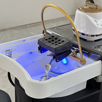 Lit de lavage et de soin pour salon, avec circulation d'eau, spa pour les pieds, thérapie capillaire, pédicure, massage thaïlandais, spa capillaire et fonction vapeur