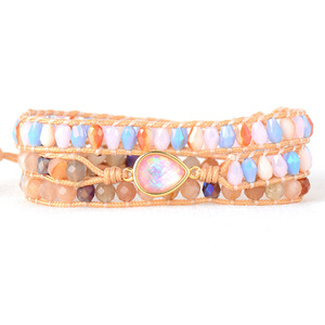Fashion Wrap <b>Bracelets</b> Multi Layer Beaded <b>Opal</b> Crystal Water Drop Design Women's Jewelry Handmade Woven <b>Bracelet</b> - Product Image 5
