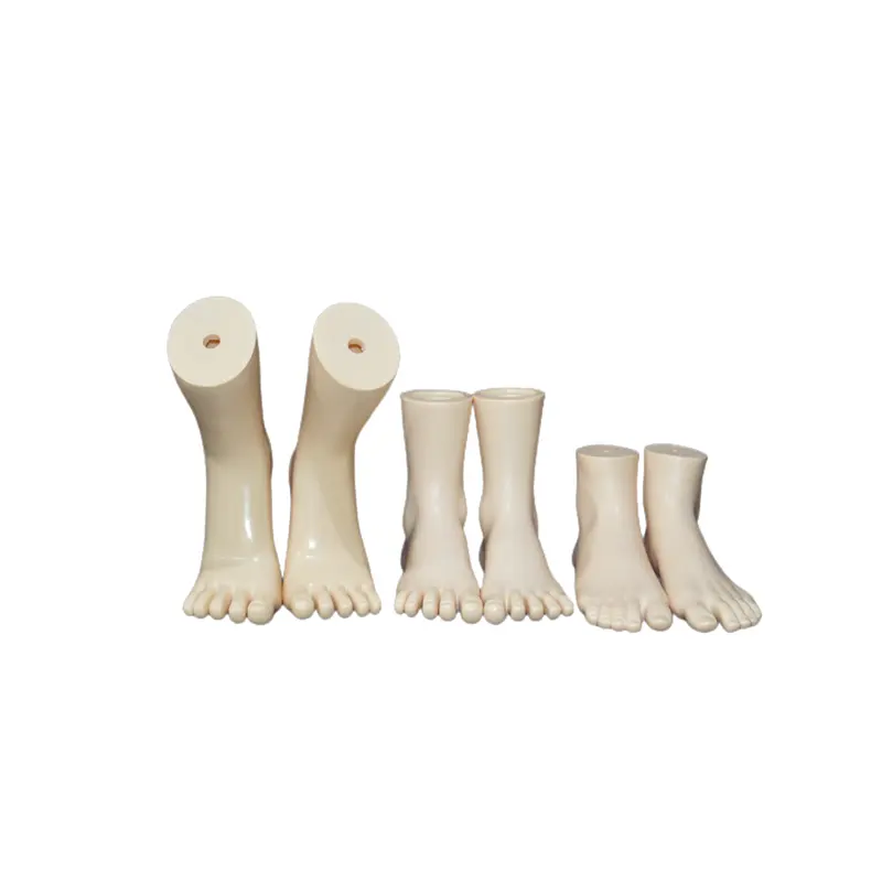 Naadloze Plastic Gladde Voet Mannequin Prop Stand Op Top Teen Witte Vrouwelijke Voet Schimmel Voor Vijf-Teen Sok Display