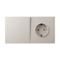 Interruptor de Pared de 1 Vía y 1 Botón de Estilo Europeo Bingoelec con Luz LED + Enchufe Alemán, Fácil Instalación para Uso en el Hogar, Oficina y Hotel