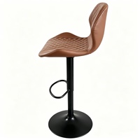Tabouret de bar pivotant nordique en cuir matelassé diamant, chaise de comptoir avec base en métal noir, chaises de bar hautes de luxe pour cuisine, pub, bar