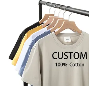 T-Shirt premium in tinta unita, produttore di cina, T-Shirt 210 sfusa, con stampa personalizzata, 100% da uomo in cotone