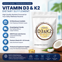 Vitamine D3 K2 MK7 Bioactive à Faible MOQ avec Huile de Coco Vierge Haute Puissance Prix de Gros