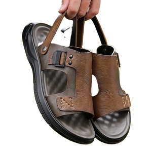 Sandales décontractées d'été pour hommes, style à enfiler, à bout ouvert, semelle en caoutchouc, semelle intermédiaire en EVA - Product Image 1