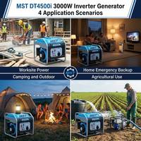 Generador Inverter Portátil de 3200W, Refrigerado por Aire, Onda Sinusoidal Pura (<3% THD), CE&EPA, Motor OHV de 4 Tiempos, 5 Horas de Funcionamiento, 230V 50Hz, 211cc, Tanque de Combustible de 9L