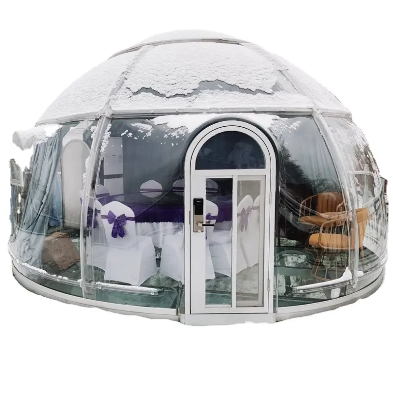 Supplier direct sales luxury transparent garden igloo tiny bubble starry sky cabin houses polycarbonate insulated dome tents