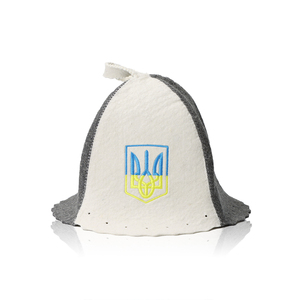 Chapeau de sauna de luxe en feutre de laine 100% avec broderie de logo personnalisé à coutures bicolores chapeau thermique de bain réutilisable réglable et doux - Product Image 1