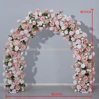 Décoration de table de mariage de luxe personnalisée en soie artificielle, style romantique, arche de cérémonie, façade fleurie