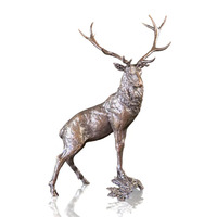 Sculpture d'animal sauvage en bronze moulé à la cire perdue sur mesure, statue en bronze d'animaux sauvages OEM pour la décoration intérieure d'hôtels et de villas