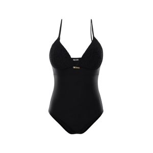 Costume da bagno intero HDJ taglie forti, modellante, tinta unita, scollo a V profondo, aderente, taglie 44 46 50 52 54 - Product Image 1