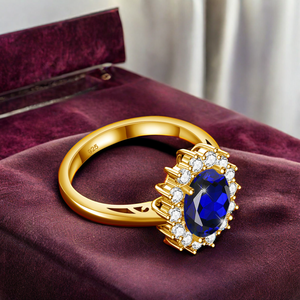 แหวนเงินแท้ 925 ชุบทอง 18k สไตล์วินเทจ สำหรับงานแต่งงาน งานเลี้ยงฤดูหนาว ประดับไพลินแบบเจ้าหญิงไดอาน่า ขายส่ง - Product Image 3