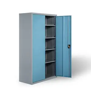 Vendi bene armadio in metallo per attrezzi blu grigio 1000*500*1800mm con supporto a due ante armadio di stoccaggio per Garage OEM e ODM per impieghi gravosi