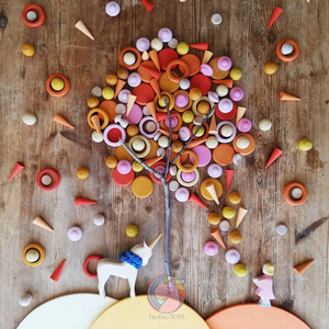 Juego de bloques de construcción de madera de 200-400 piezas, formas creativas de arcoíris para niños de 2 a 6 años, juguete unisex - Product Image 1