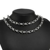 Chaîne épaisse en acier inoxydable Chaîne à boutons en forme de cercle Chaînes de bijoux Chaînes pour femmes Accessoires pour colliers Fabrication de bijoux