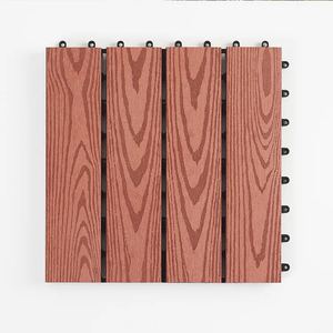 Piastrelle per pavimenti esterni per balcone Wpc pavimenti in legno con struttura in legno massello Decking in fibra + HDPE WPC da dii Interlock mattonelle ponte - Product Image 1