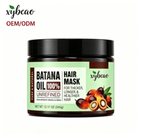 Krim Rambut Minyak Batana Mentah Label Hijau Muda Alami Organik Label Pribadi untuk Kulit Kepala Sensitif Perawatan Rambut Rumah Tangga