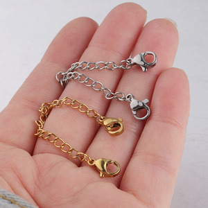18K <strong>Gold</strong> Plated 7cm Stainless Steel <strong>Extender</strong> <strong>Chain</strong> 2 Lobsters Necklace <strong>Extender</strong> - Product Image 3