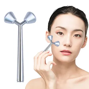 Latest Style Zinc Alloy 3D Metal Massage Roller Facial Skincare Beauty Roller Custom Logo Silver Rose Gold Red Color Face Roller