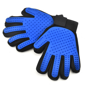 Gants de massage pour toilettage canin, directement de l'usine, paire unique bleu et noir, pour enlever les poils des animaux domestiques - Product Image 5