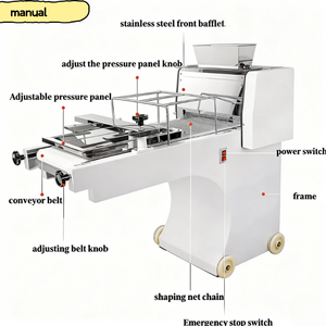 Máquina Comercial para Moldear Pan Tostado, para Pan de Leche, Pan de <span class=keywords><strong>Migas</strong></span>, Pan de Sal, Equipo de Formación de Pan, Máquina de Panadería de Acero Inoxidable - Product Image 6