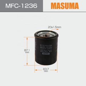 Masuma MFC-1236ไส้กรองน้ำมันเกรดพรีเมี่ยม, ซีลที่เชื่อถือได้อายุการใช้งานยาวนาน KA20DE 1017100-EG01 SH4F23 - Product Image 2