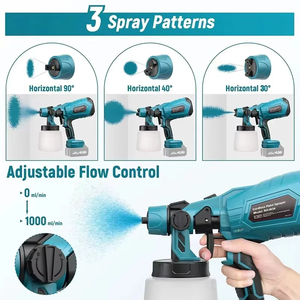 Pistolet de pulvérisation HVLP pour usage domestique, pistolet de pulvérisation sans fil <span class=keywords><strong>18V</strong></span>, 800ML, buse de 1,8 mm, 800 ml/min, sans balais, compatible avec la batterie <span class=keywords><strong>Makita</strong></span> <span class=keywords><strong>18V</strong></span> - Product Image 4