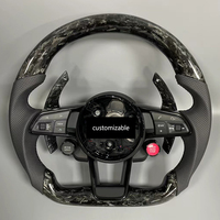 Volante de Fibra de Carbono Forjado Personalizado para Audi A3 A4 A5 A6 A7 A8 Q2 Q3 Q4 Q5 Q7 TT R8 con Opciones de Cuero/Alcántara, Plug and Play