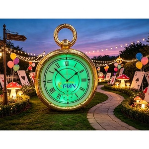 Orologio da Tasca Gonfiabile Luminoso Gigante a Tema Alice nel Paese delle Meraviglie, Decorazione Gonfiabile per Feste - Product Image 1
