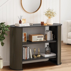 Hiện đại 3-Tier mở lưu trữ gỗ giọng giao diện điều khiển Bảng hẹp sofa bảng với rãnh lối vào cho phòng khách tiền sảnh hoặc lối vào - Product Image 2