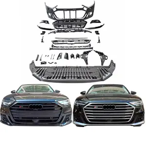 2022新デザインボディキットAudi A8 D5 2018-2023 S8モデルPPプラスチックフロントバンパーリアディフューザーに変更