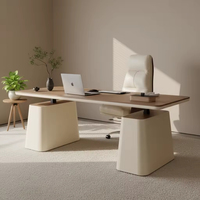 Bureau d'étude moderne pour la maison, avec fonction prise de courant, tiroir de rangement, design de luxe léger, idéal pour espace de travail et de discussion